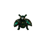 Beaded Bee Brooch - Green (Small)