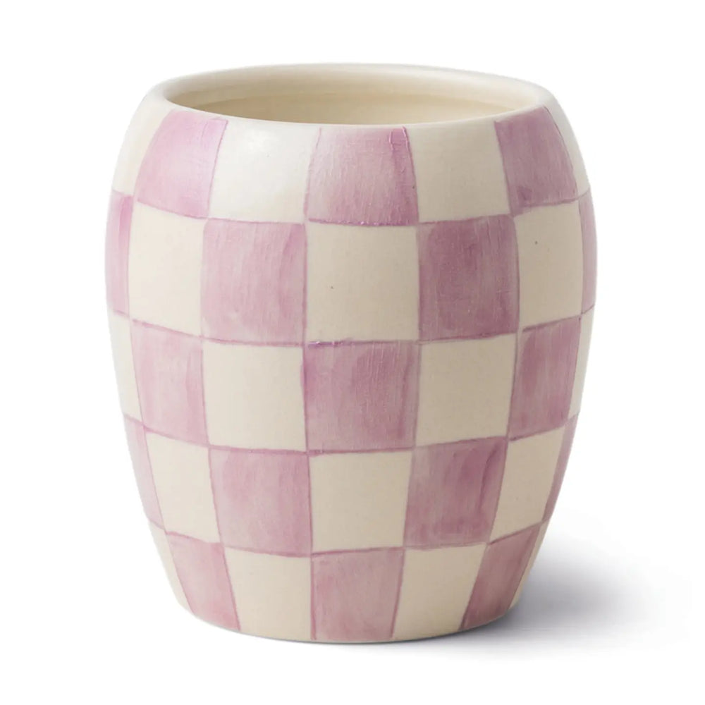 Paddywax Checkmate Porcelain Candle -  Lilac - Lavender/Mimosa