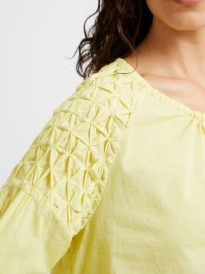 Pintuck Organic Cotton Blouse - Lemon