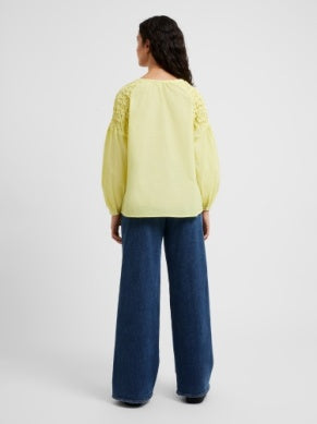 Pintuck Organic Cotton Blouse - Lemon