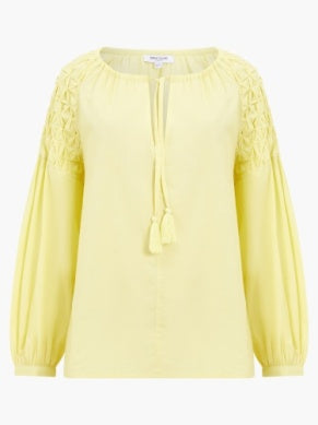 Pintuck Organic Cotton Blouse - Lemon