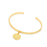 Leni Gold Bangle With Beaten Coin