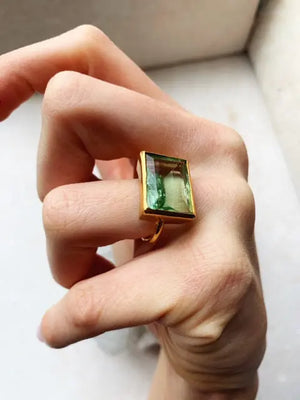 Lenny Ring, Emerald - Medium