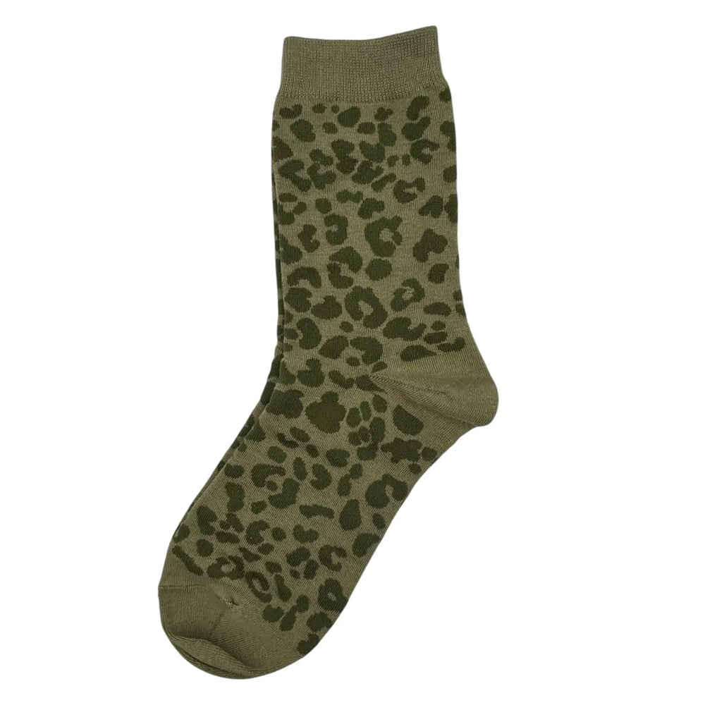 Leopard Socks in Ivy