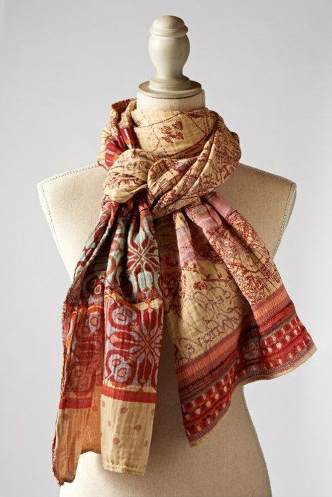 Letol Hand-Loomed Organic Cotton Scarf - Esperanza Paprika