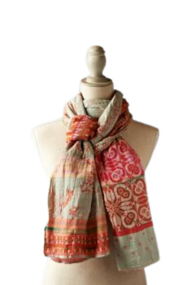 Letol Hand-Loomed Organic Cotton Scarf - Esperanza Pistache Mandarine