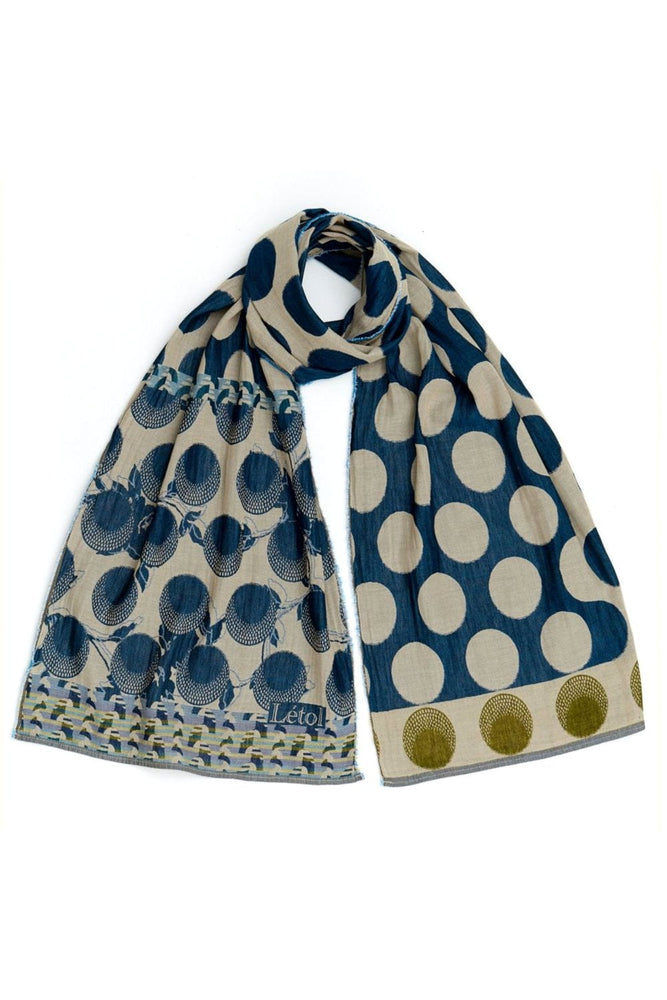 Letol Hand-Loomed Organic Cotton Scarf - Margaux Bleu de Prusse