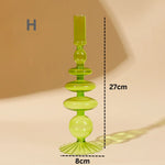 Glass Candlestick - Lime Green