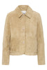 Livia Buffalo Leather Jacket - Travertine
