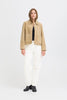 Livia Buffalo Leather Jacket - Travertine