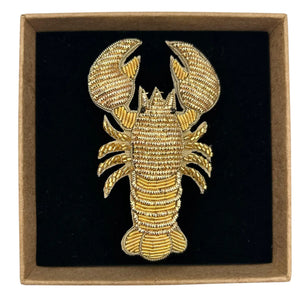 Lobster Embroidered Pin Brooch