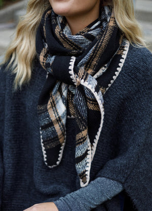 Leoni Large Soft Check Scarf
