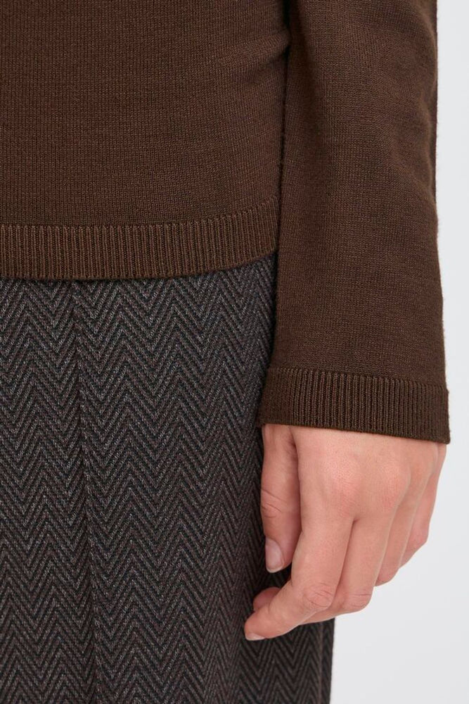 MAFA Knitted Roll Neck Pullover - Coffee Bean