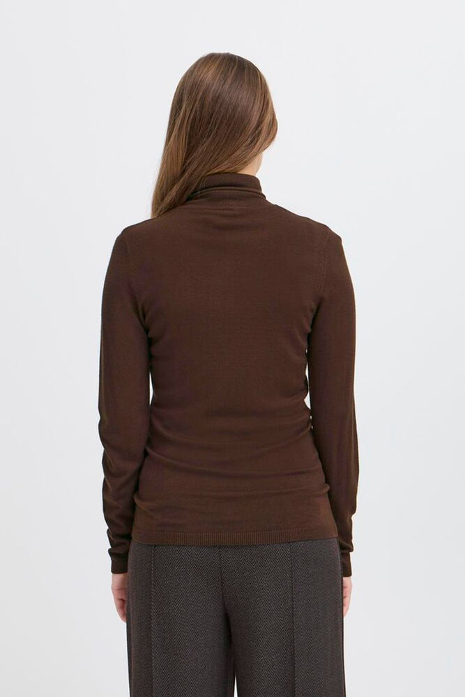 MAFA Knitted Roll Neck Pullover - Coffee Bean