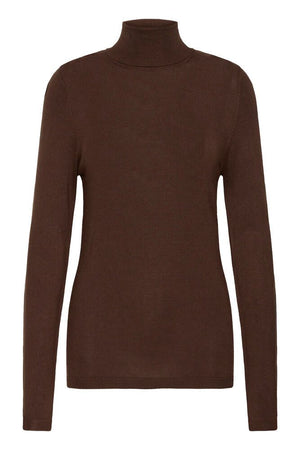 MAFA Knitted Roll Neck Pullover - Coffee Bean