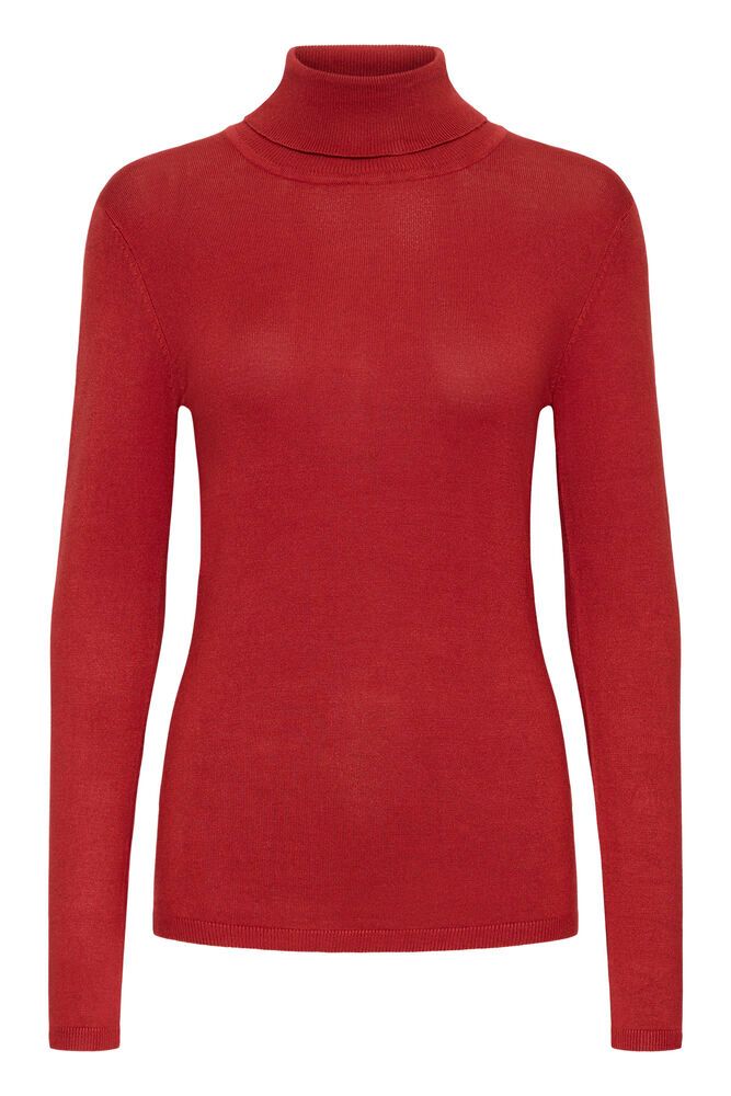 MAFA Knitted Roll Neck Pullover - Red Dahlia