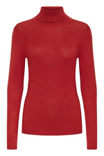 MAFA Knitted Roll Neck Pullover - Red Dahlia