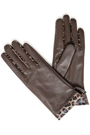 Maria Leather Gloves - Coffee Bean