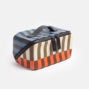 Stripe Diagonal Zip Large Wash Bag