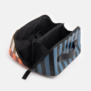 Stripe Diagonal Zip Large Wash Bag