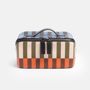 Stripe Diagonal Zip Large Wash Bag