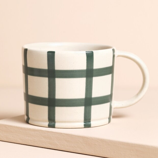 Gingham Check Mug - Forest