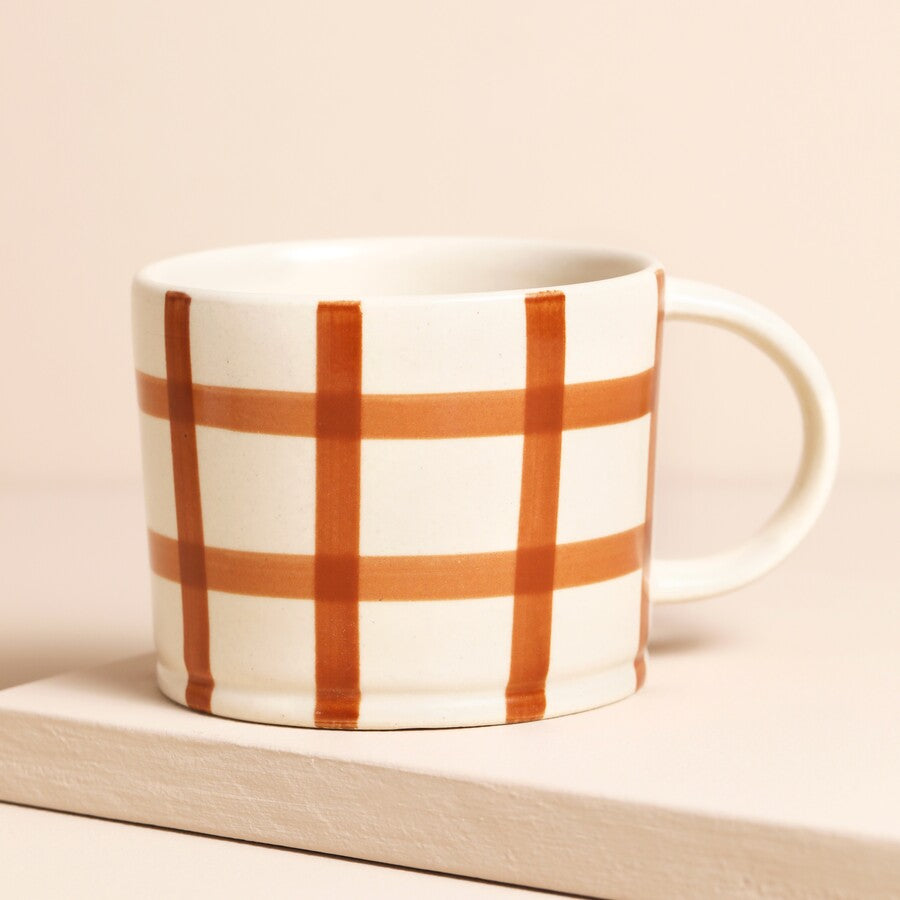 Gingham Check Mug - Ginger