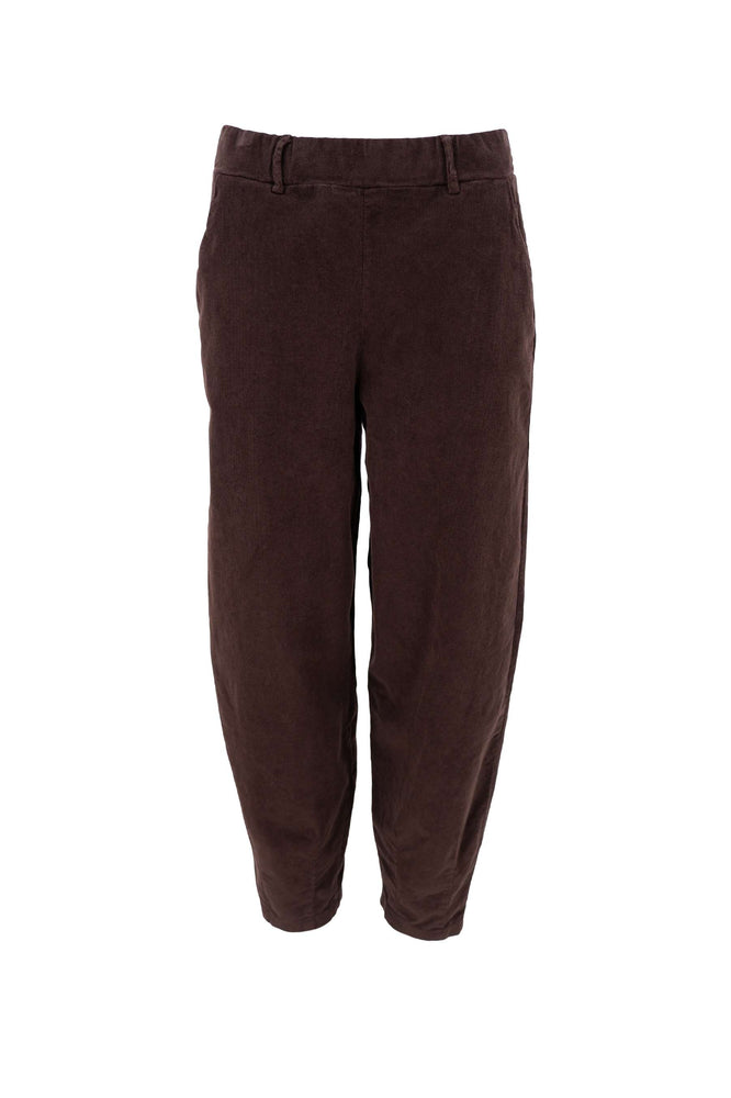 Memphis Fine Cord Barrel Trousers - Coffee