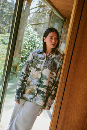 Rivers and Trees Oversized Shirt in Natural