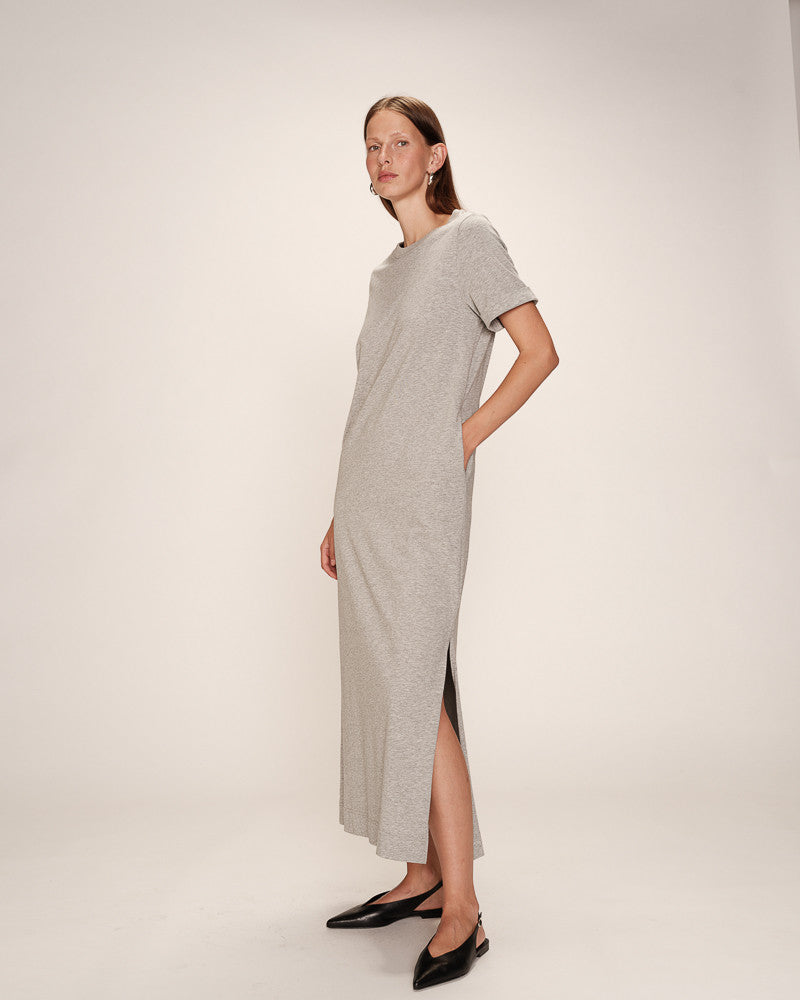 Rosalie Long T-Shirt Dress - Grey