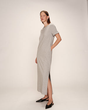 Rosalie Long T-Shirt Dress - Grey