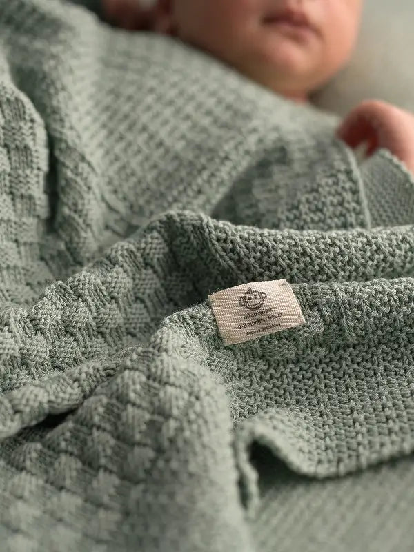 Mint Square Baby Blanket - Organic Cotton