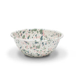 Enamel Splatter Enamelware Serving Bowl - Mint Hibiscus