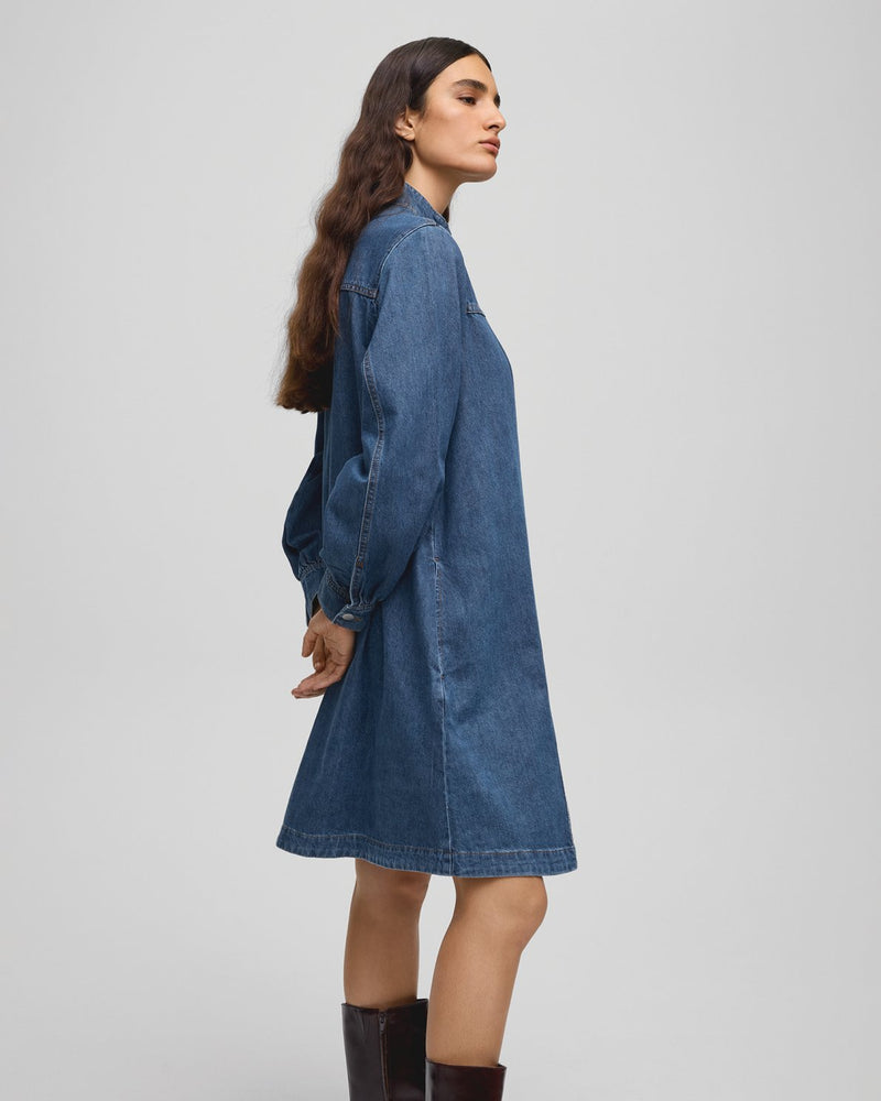 MSCH Elena Shirt Dress - Mid Blue