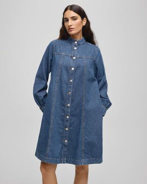 MSCH Elena Shirt Dress - Mid Blue