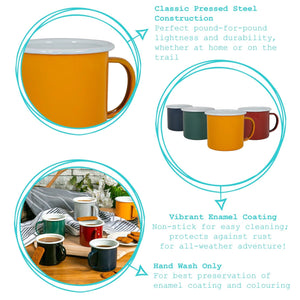 Coloured Enamel Mug - 375ml - Mustard