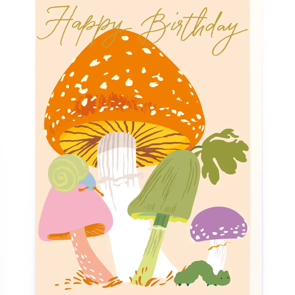 Mushrooms “Happy Birthday” Card