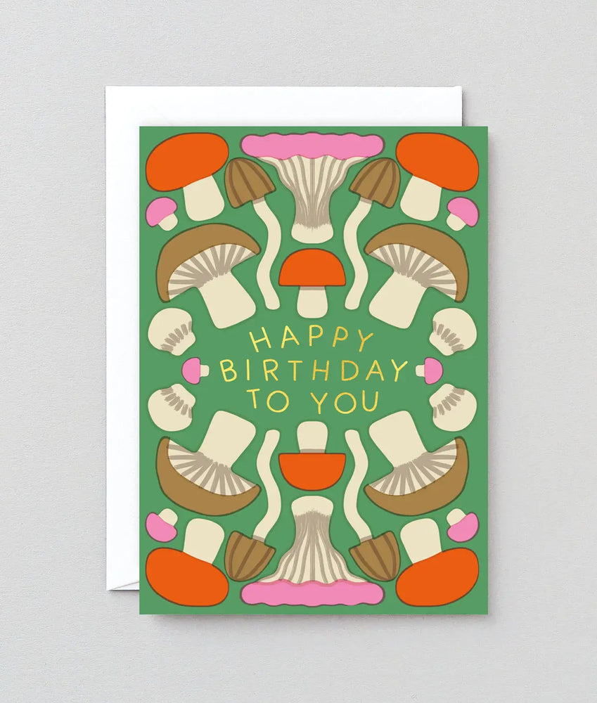 Mushrooms Happy Birthday Card