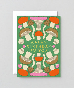 Mushrooms Happy Birthday Card