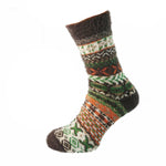 Brown Orange and Green Wool Blend Men's Socks Size 7-11