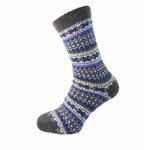 Blue Grey and White Patterned Wool Blend  Men's Socks Size 7-11