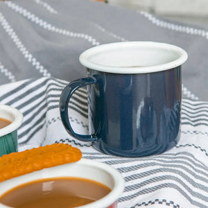 Coloured Enamel Mug - 375ml - Navy