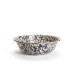 Enamel Splatter Basin/ Bowl 12.25"- Navy and Cream