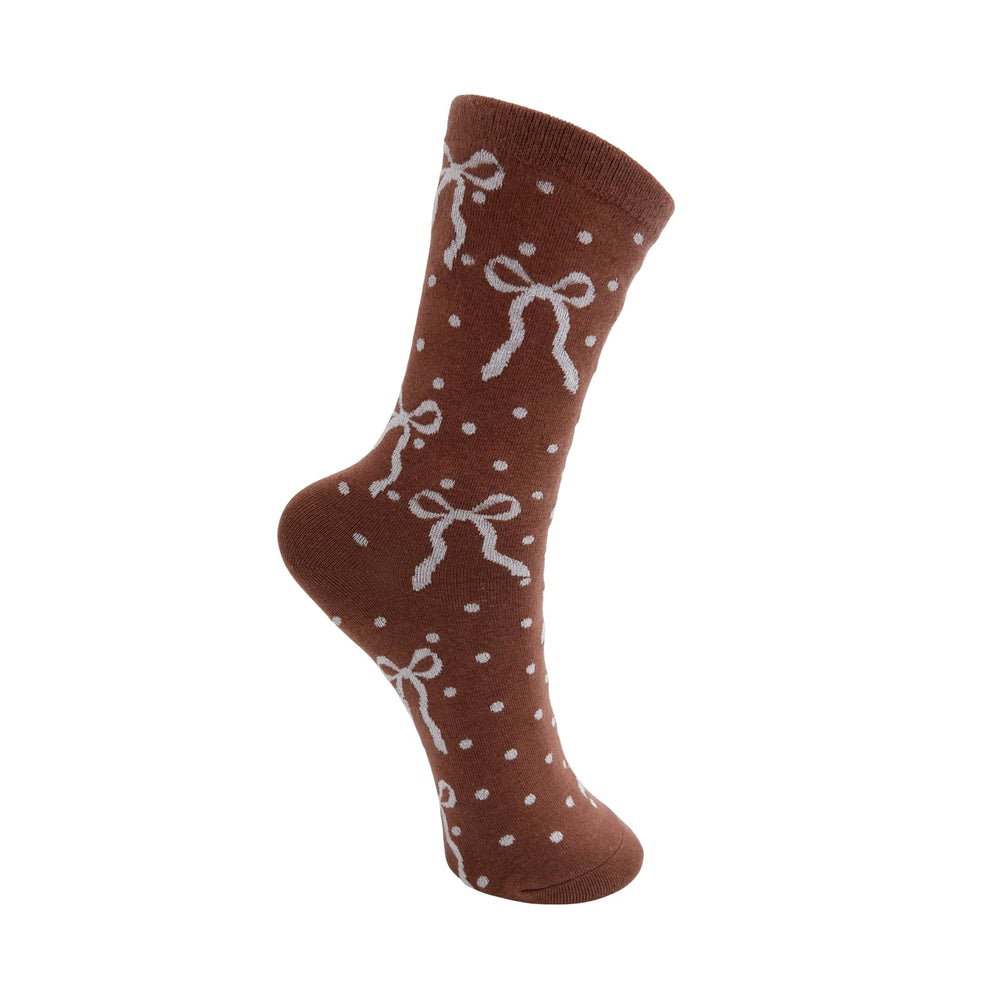 Nell Bow Sock - Coffee