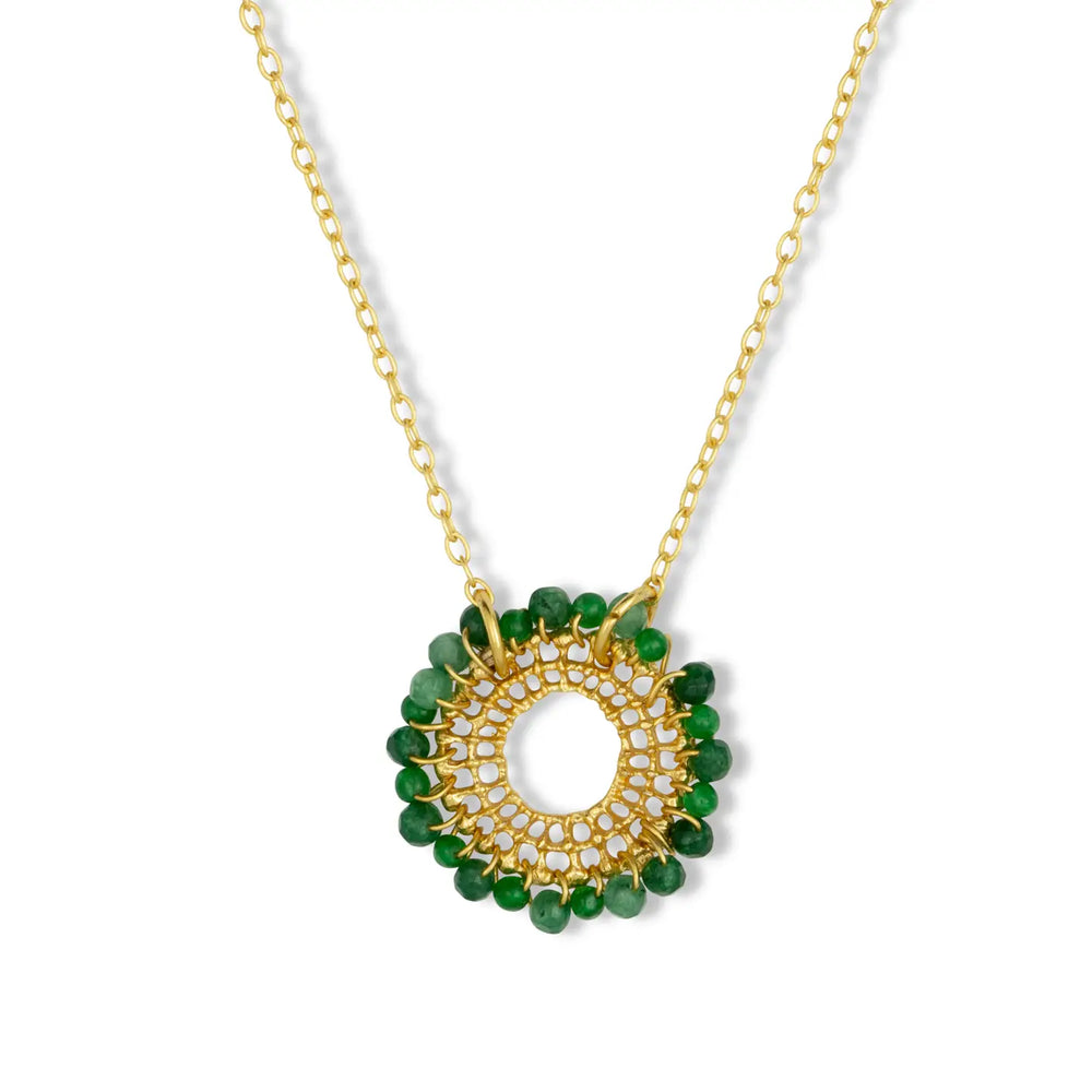 Nelly Gold Necklace - Dark Green Onyx