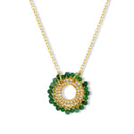 Nelly Gold Necklace - Dark Green Onyx