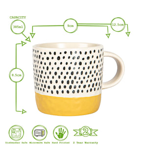 Mustard Dipped Ceramic Dots Mug