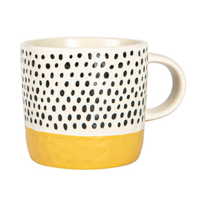 Mustard Dipped Ceramic Dots Mug