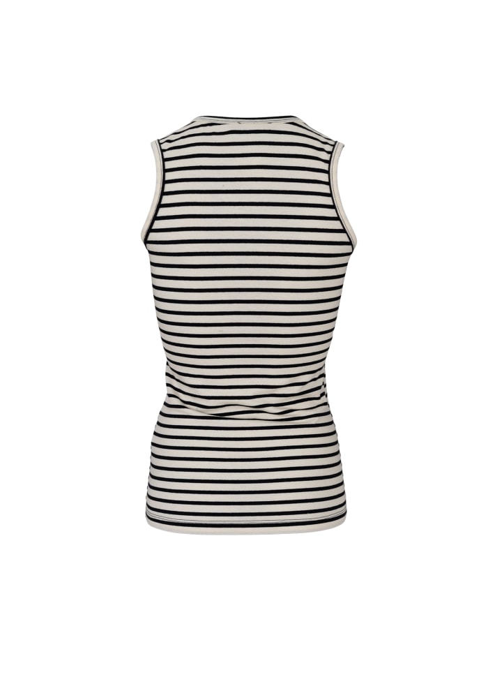 Kassi Stripe Tank Top - Black and Cream