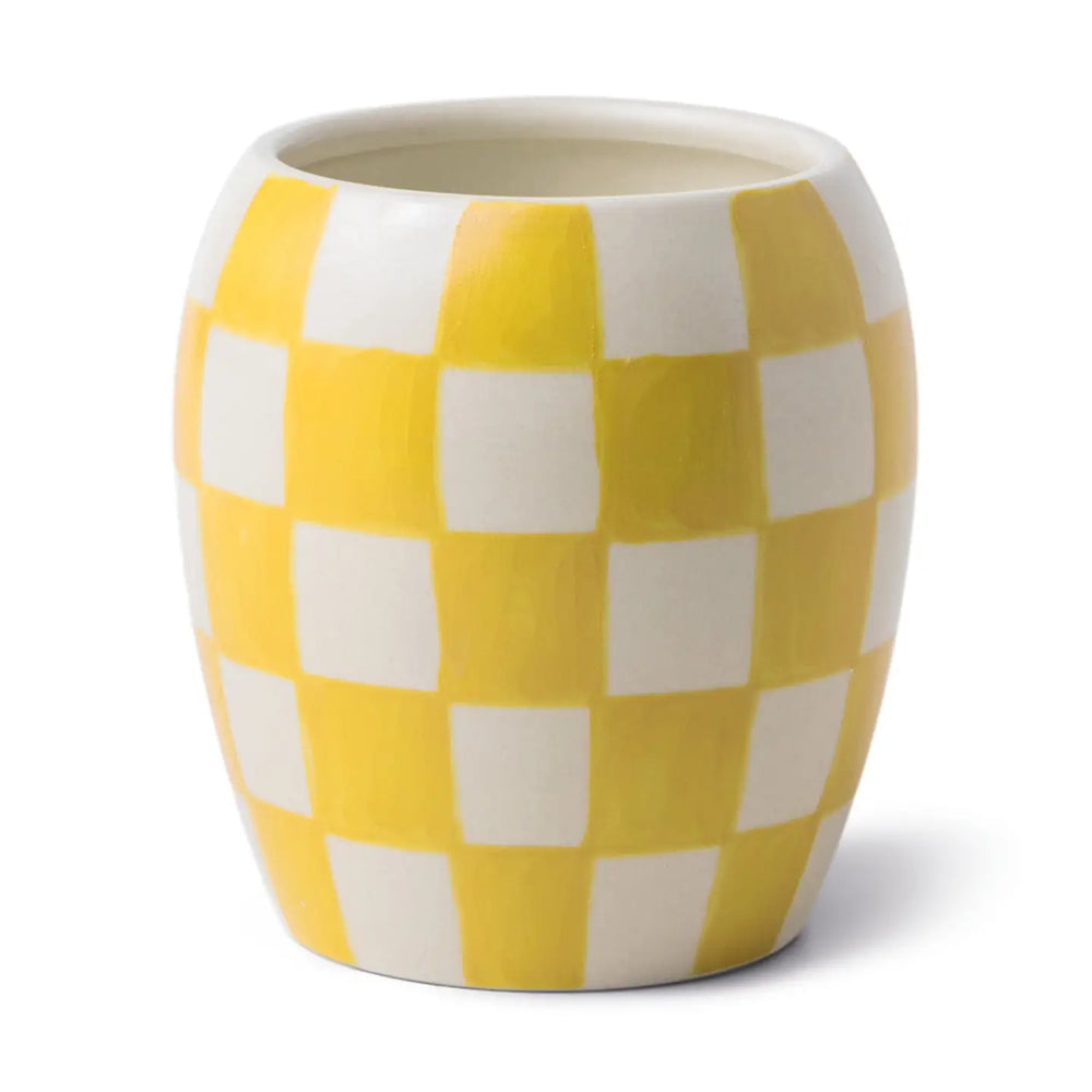 Paddywax Checkmate Porcelain Candle -  Ochre - Golden Amber